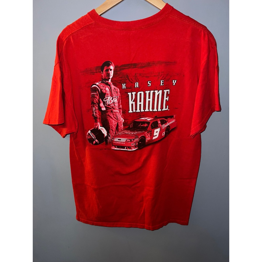 Kasey Kahne NASCAR Budweiser #9‎ Red Graphic T-Shirt Delta Pro Weight Mens L